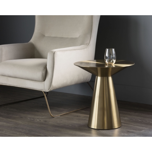 Carmel Side Table in Brushed Yellow Gold Stainless Steel